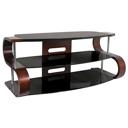 Metro Series Wood and Glass TV Stand with Contemporary Style